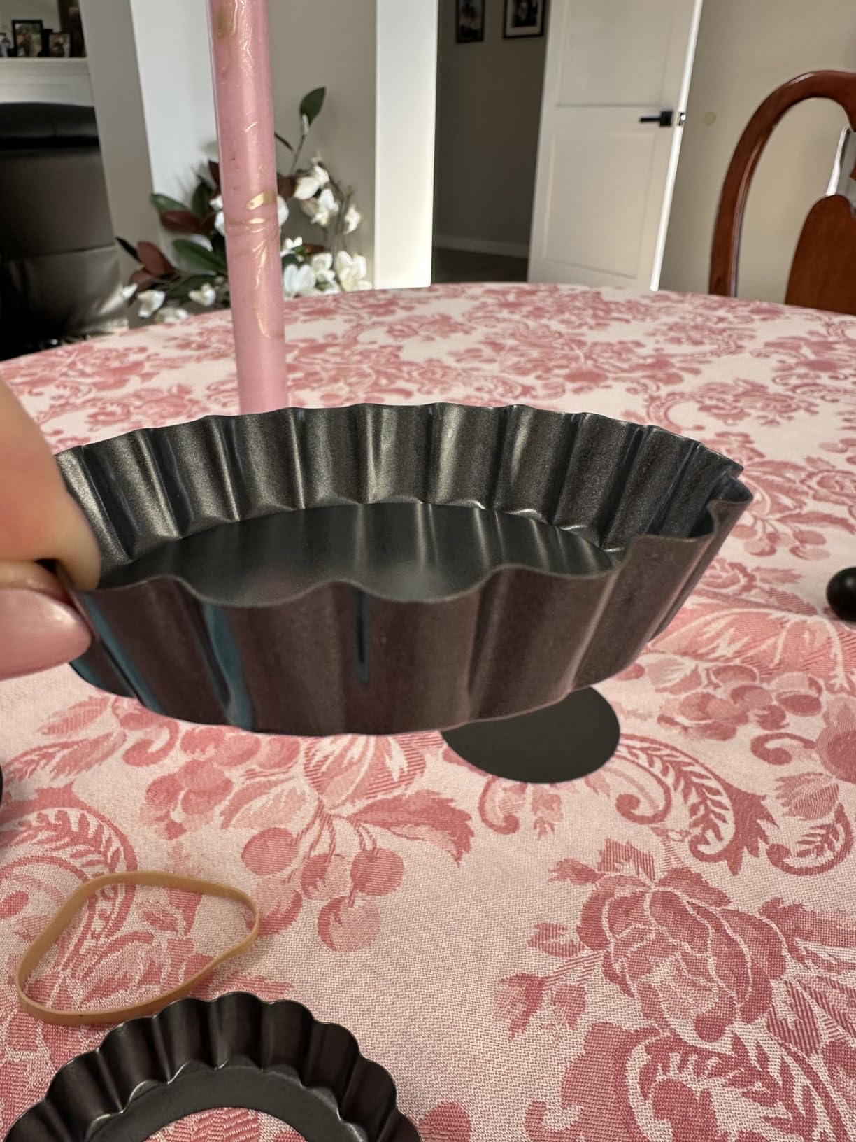 Mini Tart Pans with Removable Bottom 4 inch Set of 10, Non-stick Round Quiche Pan Heavy Duty Carbon Steel for Mousse Cakes, Christmas Dessert Baking with Silicone Scrubber customer photo 2
