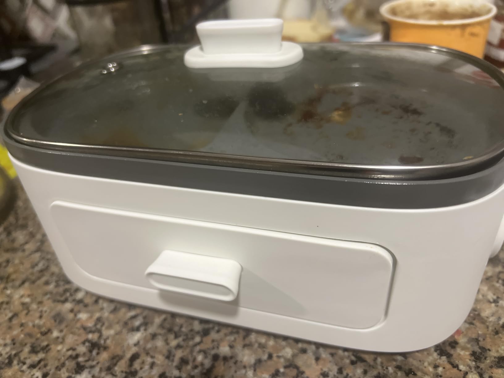 GreenLife 3-in-1 Breakfast Maker Station, Healthy Ceramic Nonstick Dual Griddles for Eggs Meat Sausage Bacon Pancakes and Breakfast Sandwiches, 2 Slice Toast Drawer, Easy-to-use Timer, White customer photo 1
