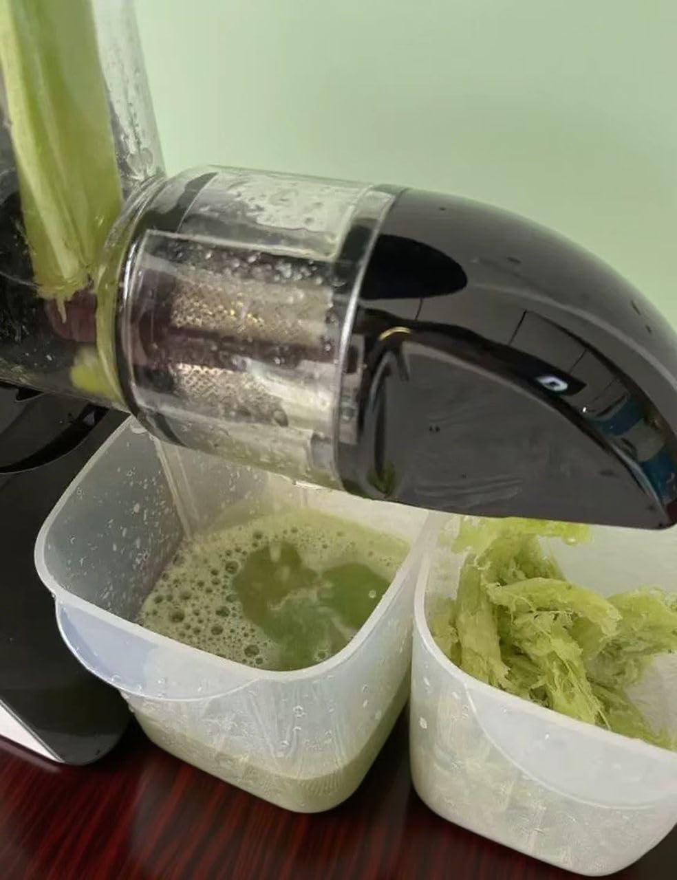 Vegetable Juicer for Celery Wheatgrass Spinach Ginger, Fruit Juicer Machines Slow Masticating Cold Press Juice Extractor Pulp Separated, Quiet Motor, Dishwasher Safe, Easy To Clean, BPA Free customer photo 2