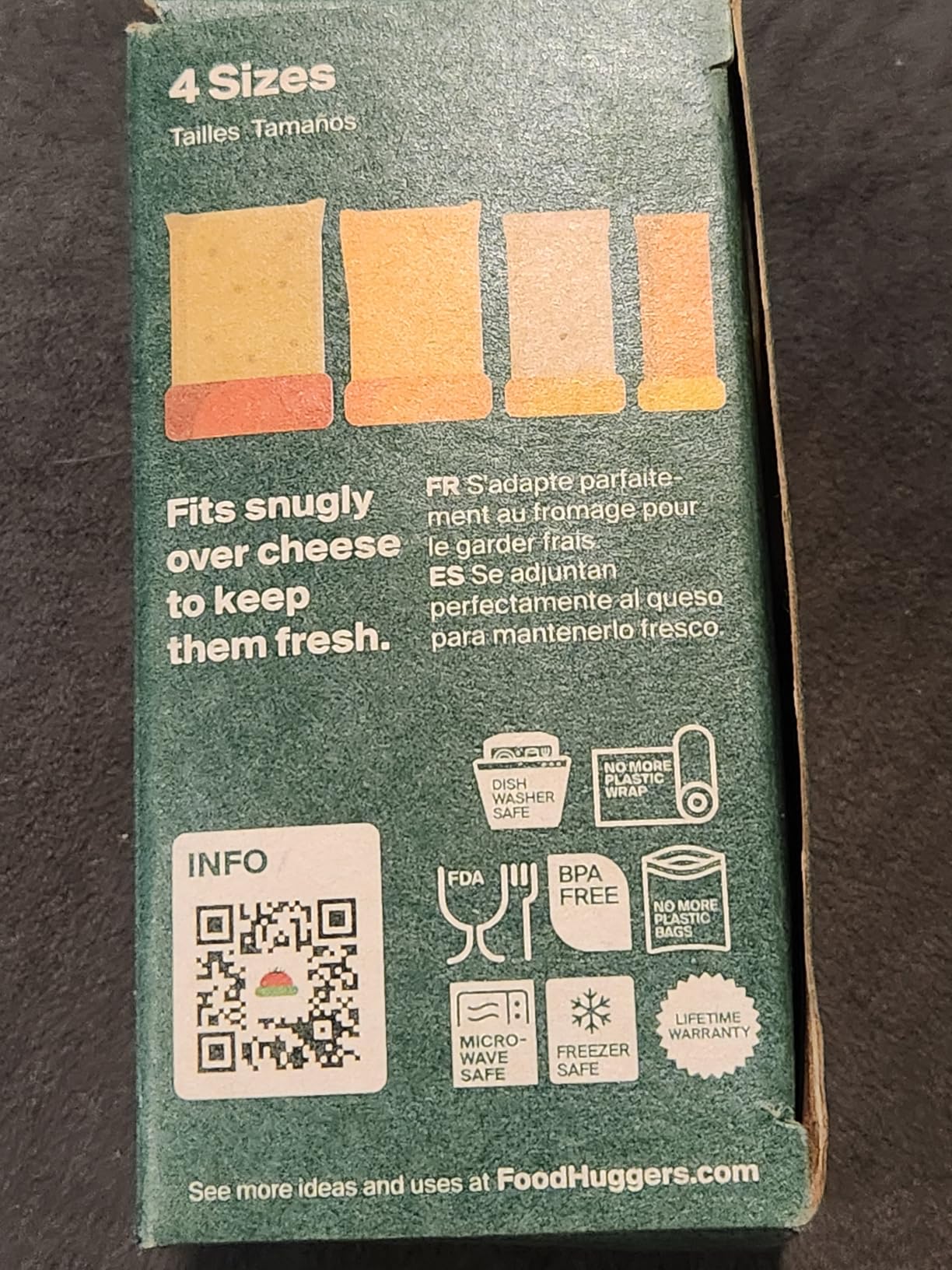 Food Huggers Cheese Huggers Set of 4 Reusable Silicone Savers | Cheese Paper Alternative | Store Cheddar, Swiss, Colby Jack and More customer photo 2