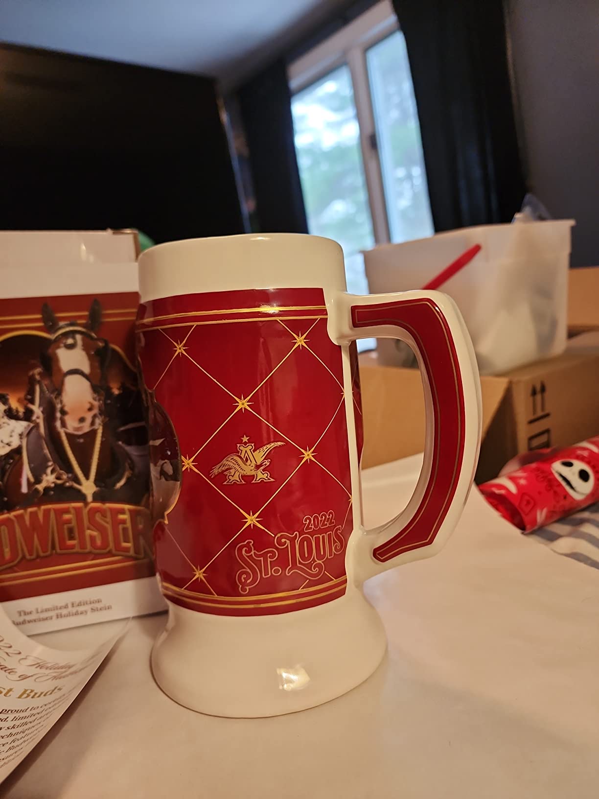 2022 Budweiser Limited Edition Collectors SERIES #43 Clydesdale Holiday Stein - Ceramic Beer Mug - Christmas Gift for Men, Father, Husband - Collectable Room Decor for Den, Man Cave, Home Bar customer photo 2