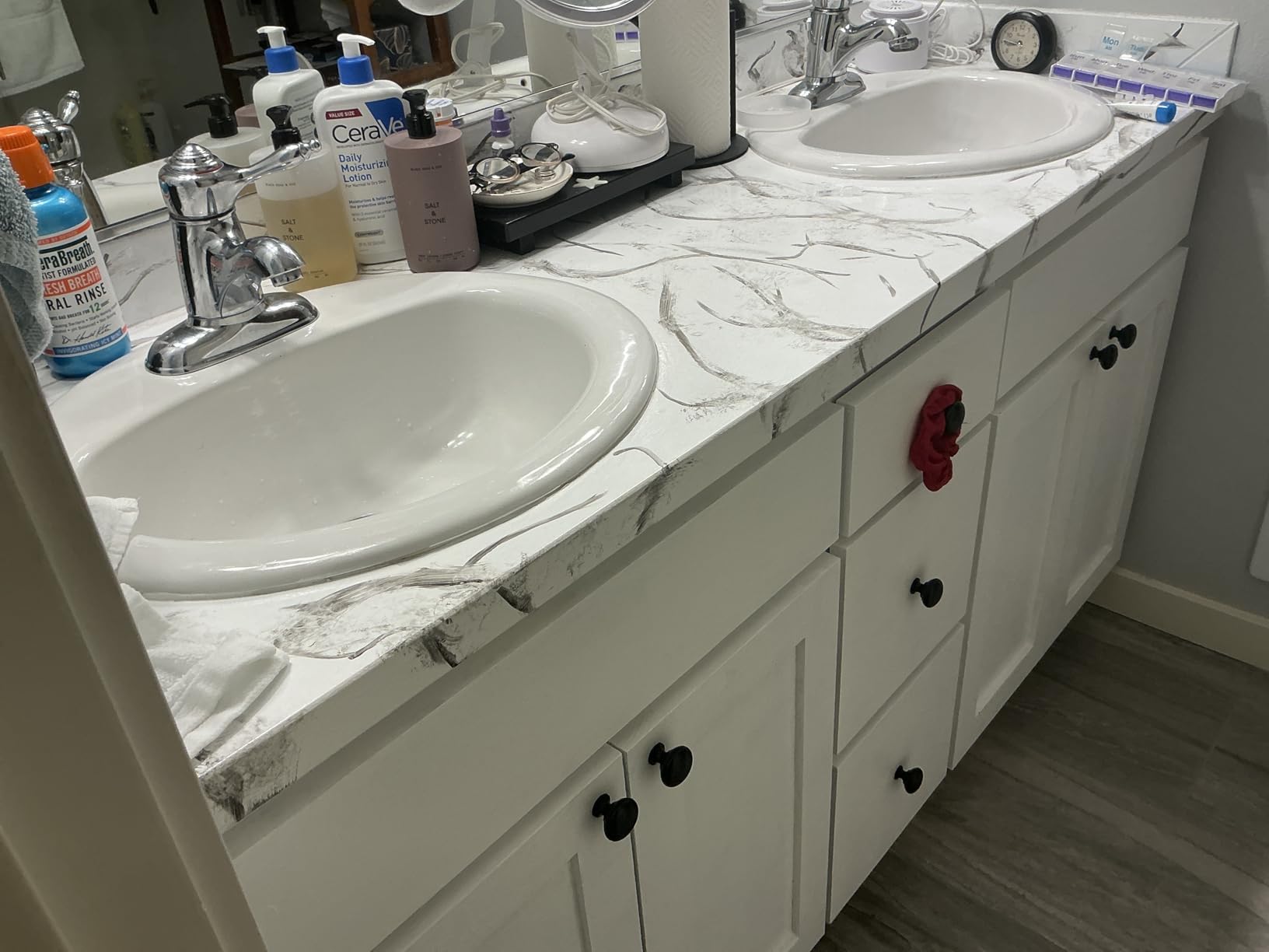 NADAMOO White Marble Countertop Paint Kit for Kitchen Bathroom, Counter Top Refinishing Kit Cover Up to 35 SQ. FT. customer photo 1