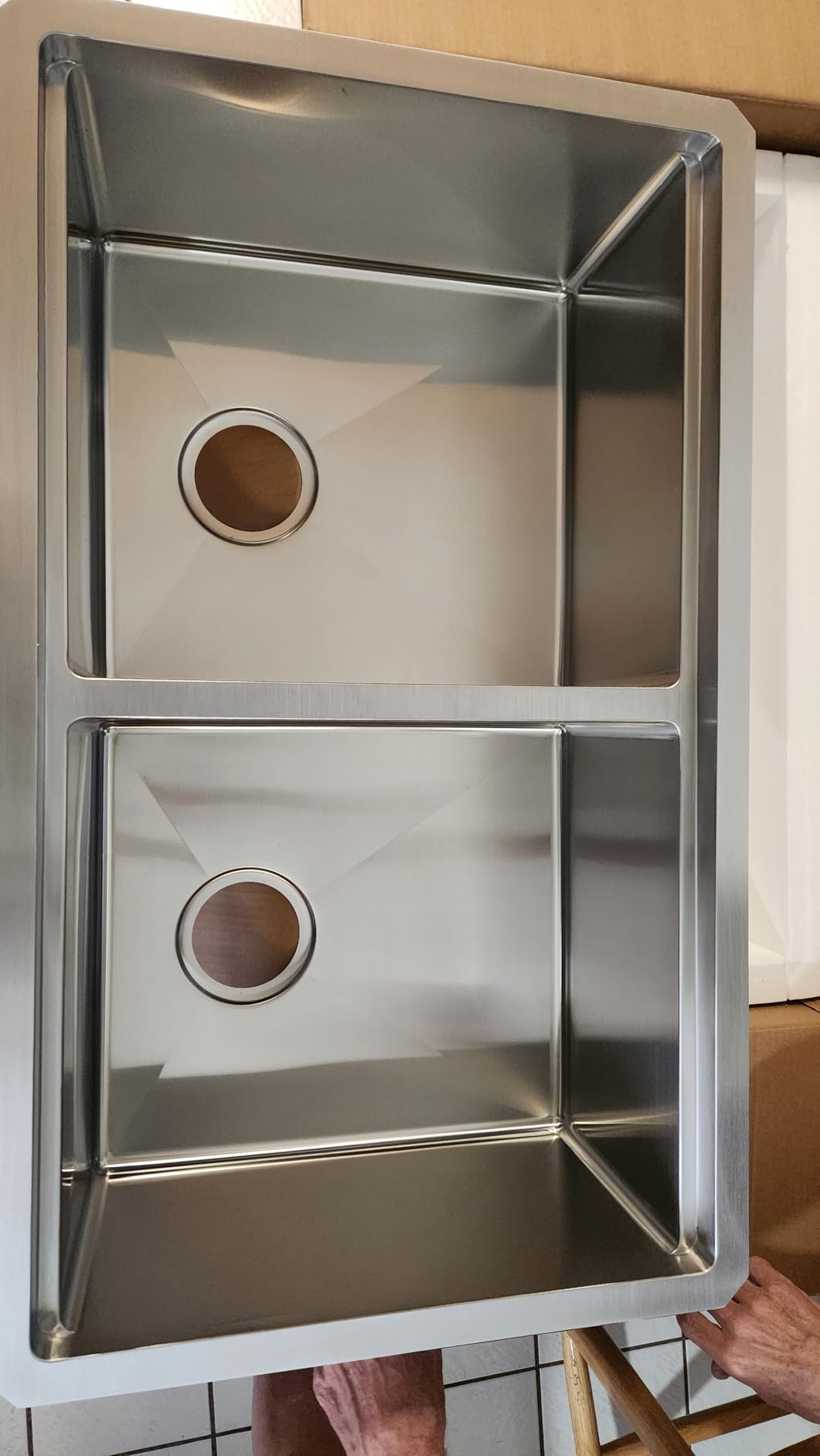 LQS Black Kitchen Sink, Black Double Bowl Kitchen Sink For Lots of Pots and Pans, 33x22 Drop In Stainless Steel Kitchens Sinks with Sink Strainers and Accessories customer photo 1