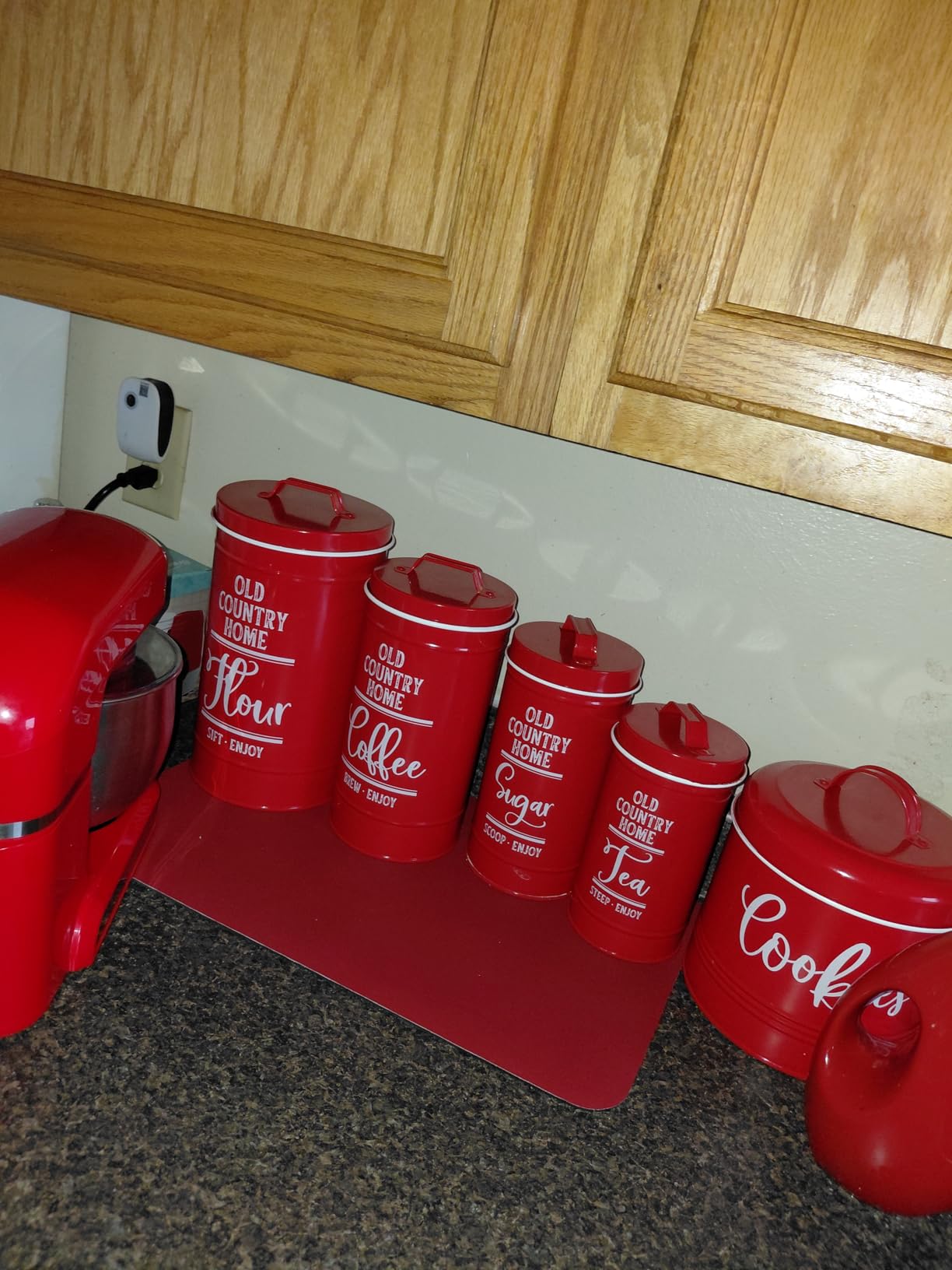 Canisters Sets for the Kitchen, Airtight Kitchen Canisters for Countertop, Flour and Sugar Containers, Tea Coffee Sugar Canister Set, Coffee Bar Decor and Accessories, Set of 4, White customer photo 2
