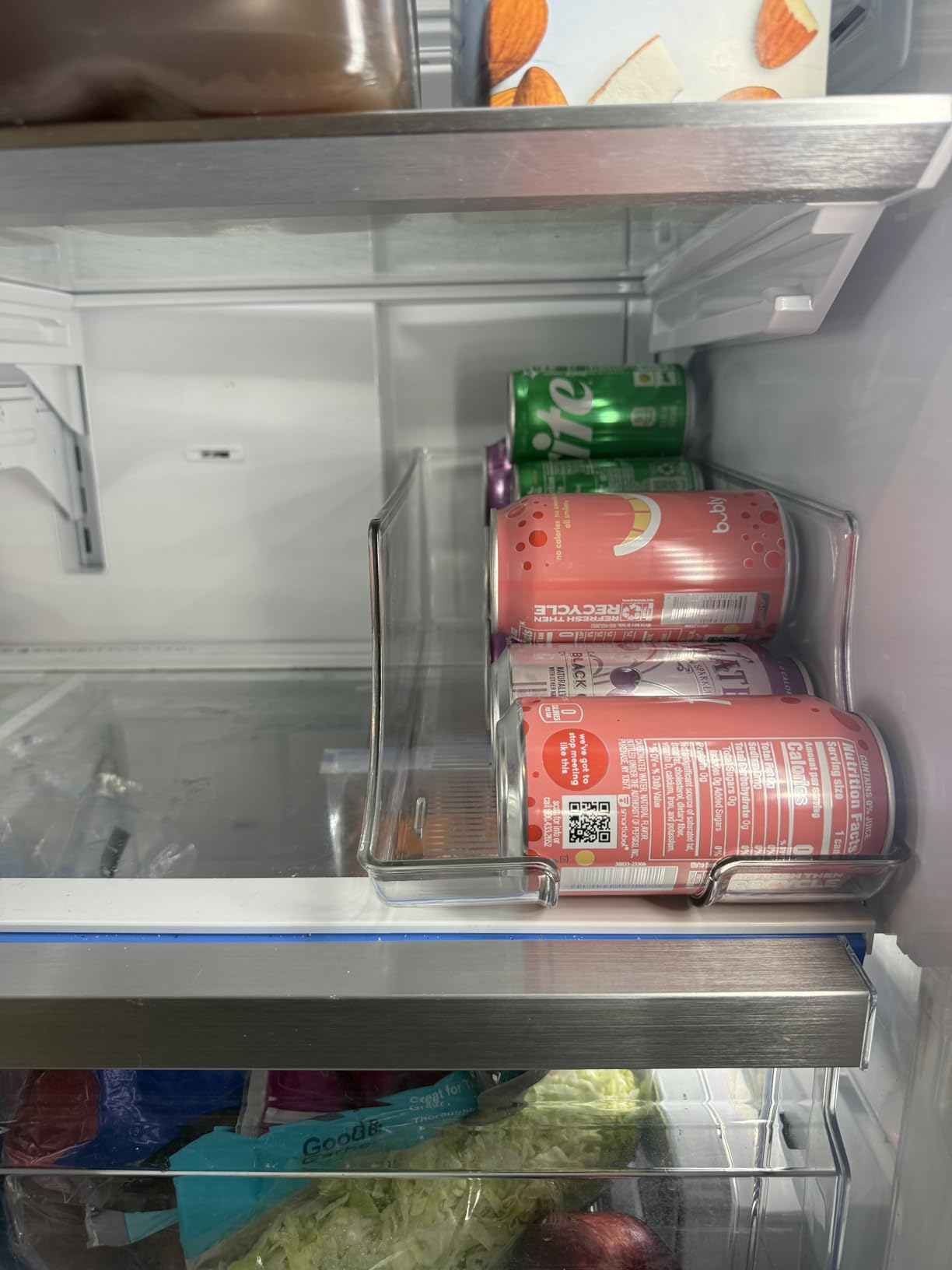 2 Pack Skinny Can Organizer for Refrigerator, Stackable Tall Skinny Soda Pop Can Holder - Holds 12 Slim Cans Each customer photo 1