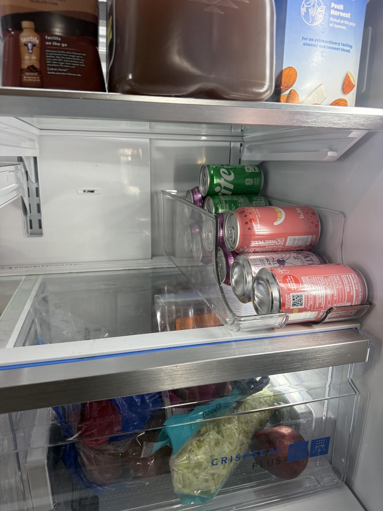 2 Pack Skinny Can Organizer for Refrigerator, Stackable Tall Skinny Soda Pop Can Holder - Holds 12 Slim Cans Each customer photo 2