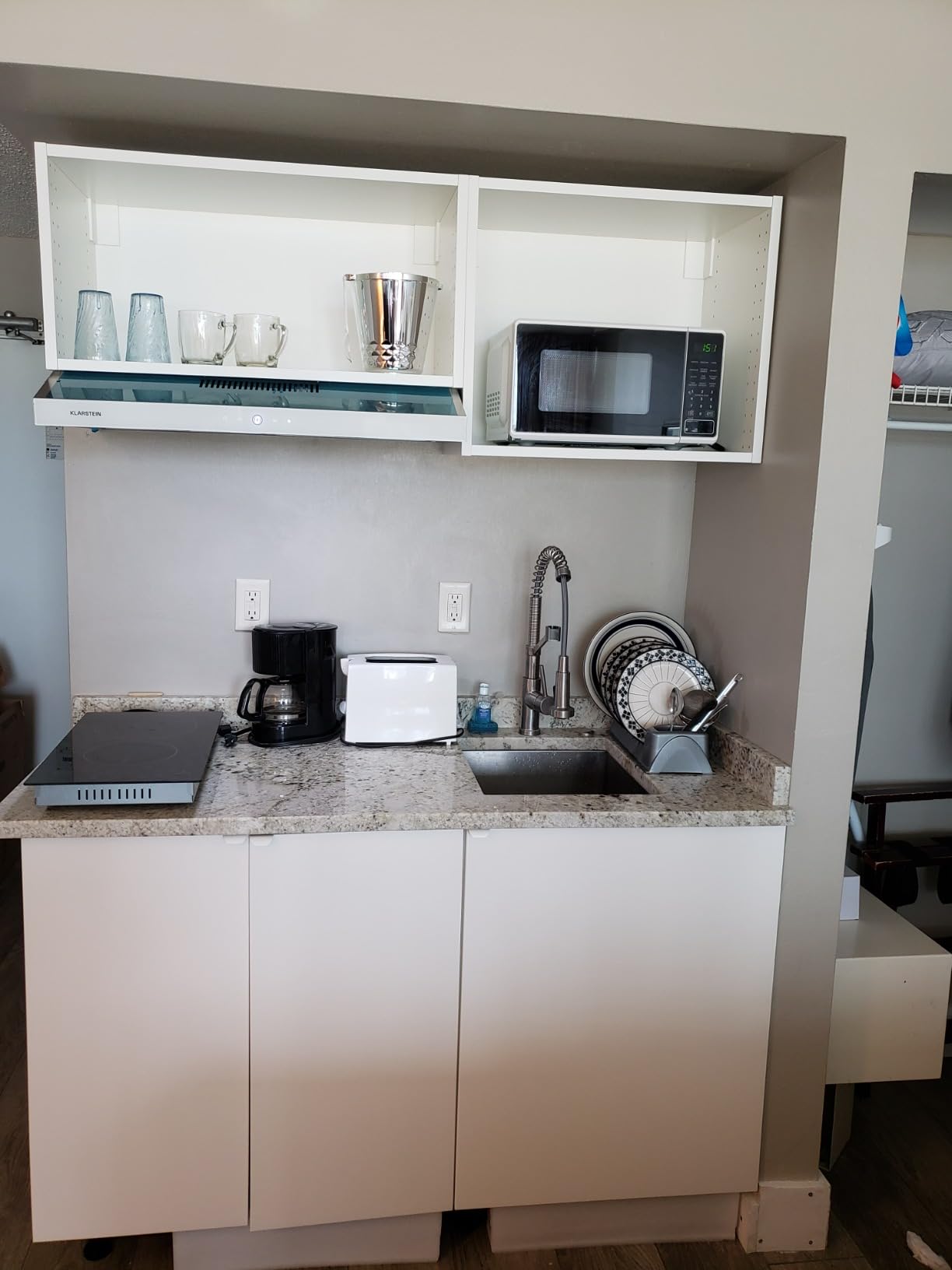 Karinear 110v Electric Cooktop 2 Burners, 12'' Electric Stove Top with Plug in, Knob Control Countertop & Built-in Ceramic Cooktop, 9 Heating Level, Hot Warning, Over-Temperature Protection customer photo 2