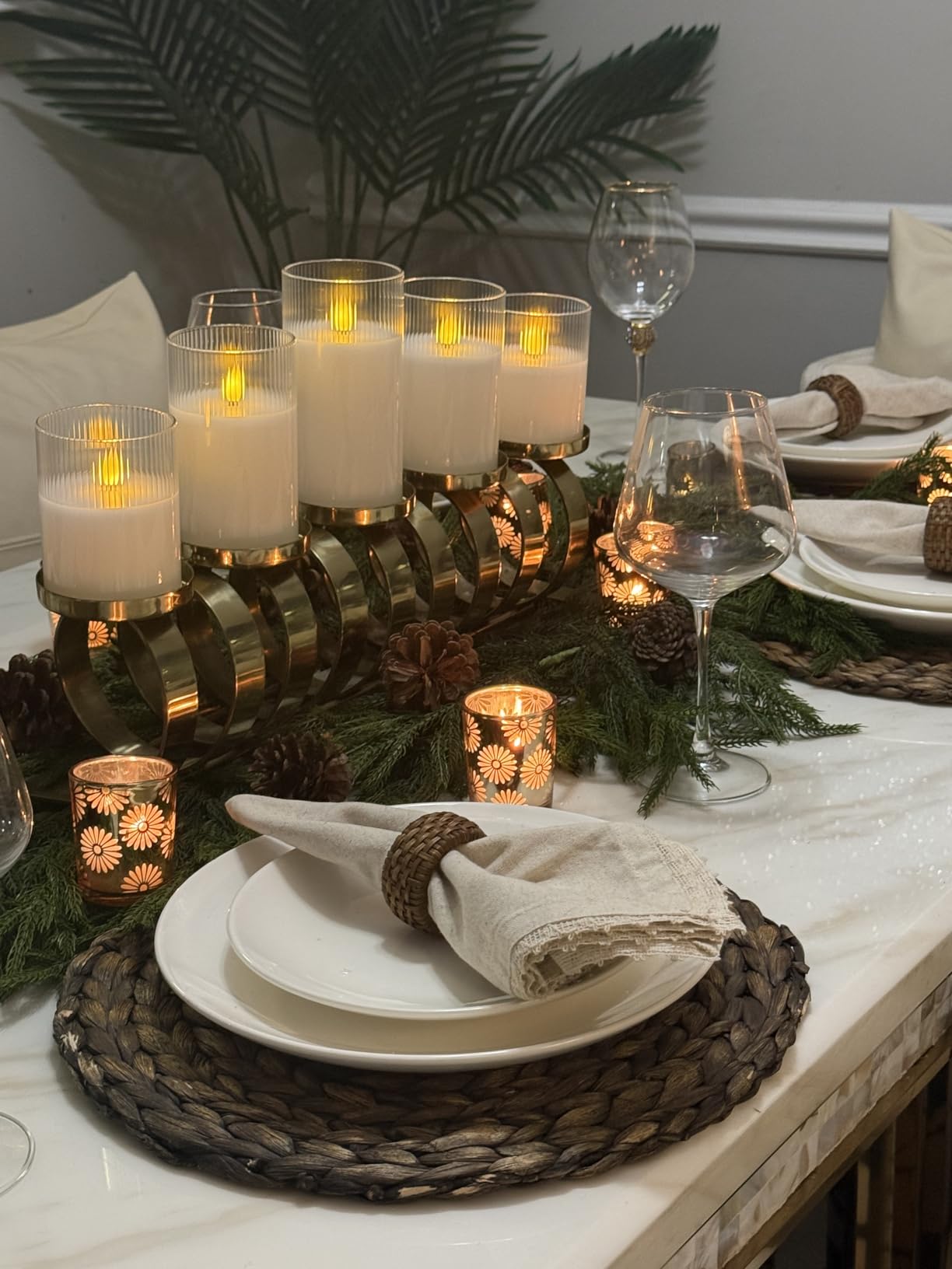 ALPHA Living HOME Decorative Napkin Rings Set of 12 - Handmade Rattan Napkin Holders - Cane Serviette Rings for Table Decor - Bulk Pack for Parties, Weddings, Dinners, Family Gatherings (Natural) customer photo 1