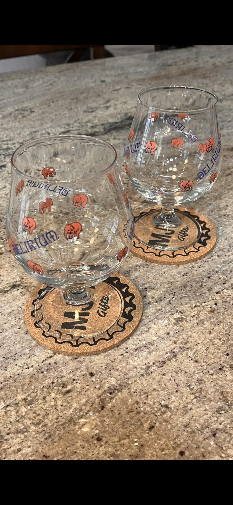 Delirium Tremens Belgian Beer Glasses with Beer Coasters - 0.25 Liter - 2pk customer photo 1