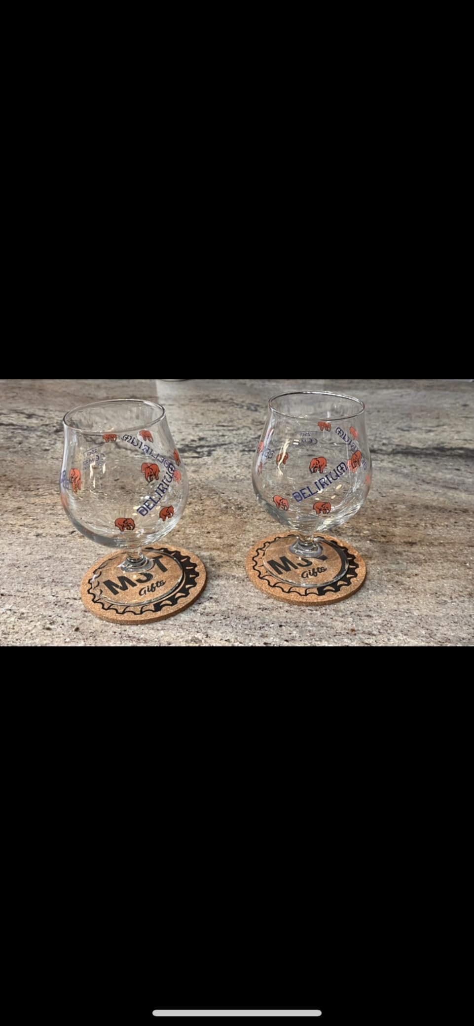 Delirium Tremens Belgian Beer Glasses with Beer Coasters - 0.25 Liter - 2pk customer photo 2