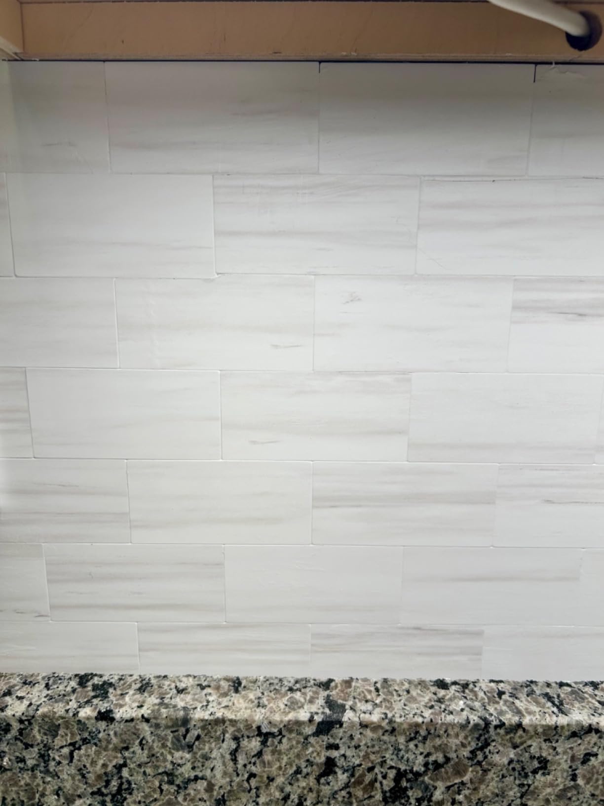 STICKGOO 10-Sheet Subway Tile Cream Peel and Stick Backsplash, Beige Stone Texture with Grey Grout Kitchen Backsplash Wall Tile customer photo 2