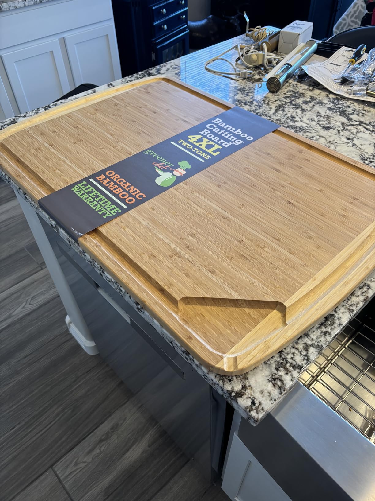 4XL Bamboo Butcher Block Cutting Board - Extra Large Cutting Boards for Kitchen 36 x 24 - Wood Countertop customer photo 2