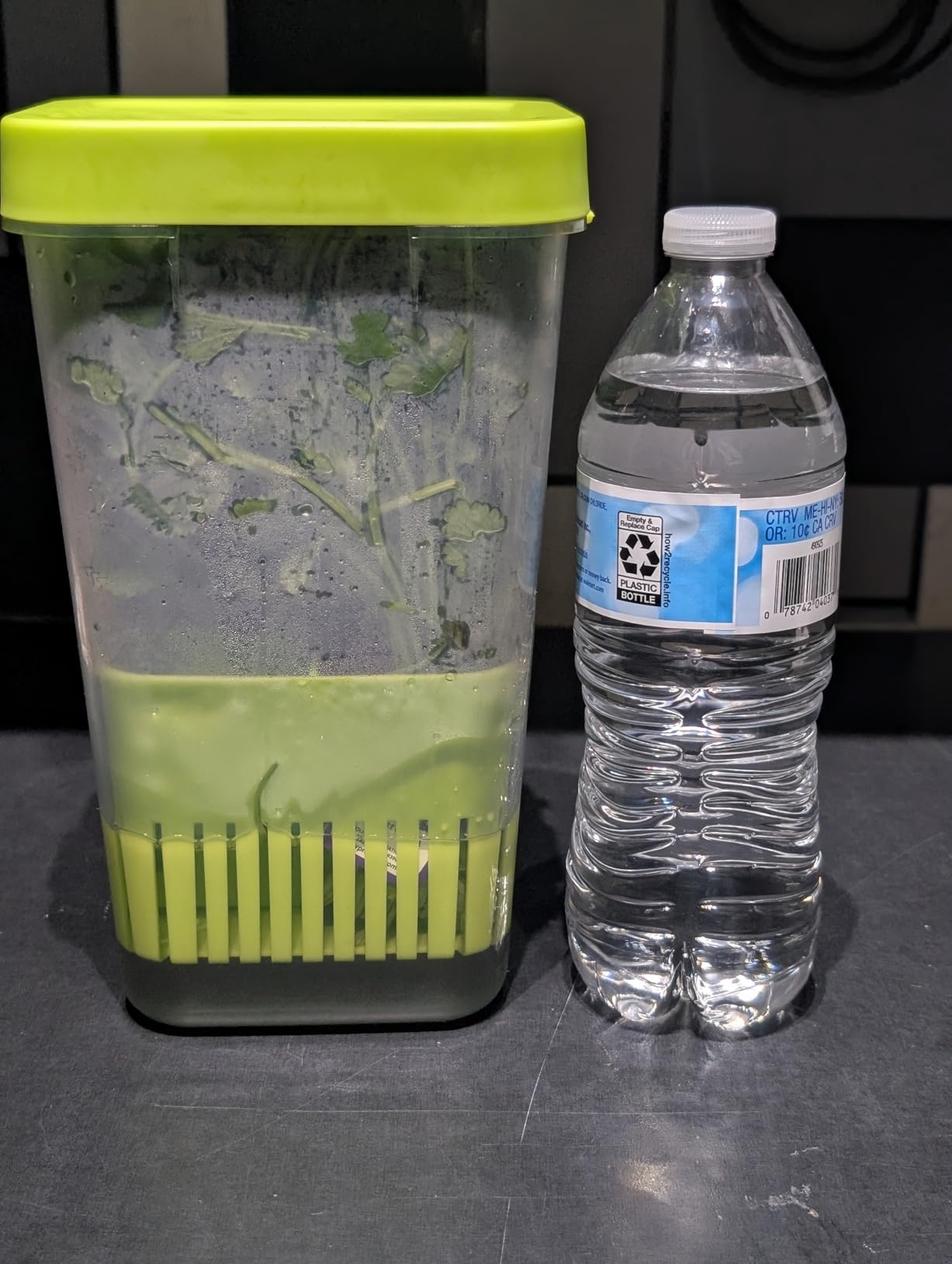 LUVCOSY Fresh Herb Keeper for Refrigerator, Clear BPA-Free Herb Saver, Storage Container for Cilantro, Parsley, Thyme, Mint & Asparagus, Preserver Keeps Fresh Herbs for 3 Times Longer, Green & Orange customer photo 2