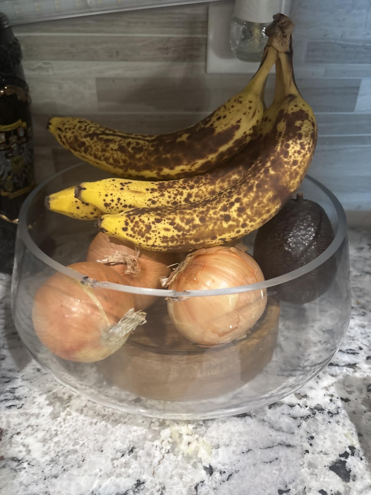 Extra Large Glass Salad Bowl Set with Acacia Wood Base and Serving Utensils customer photo 2