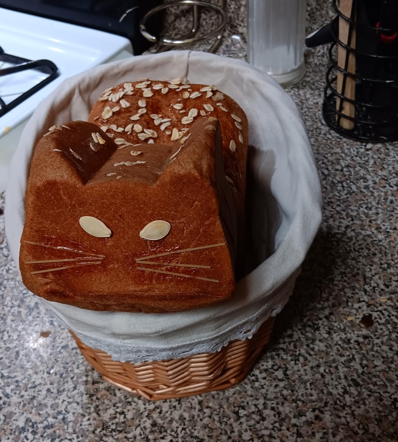 YAHUAN Round Bread Basket Serving Woven Bread Baskets Wicker Basket Sourdough Proofing Basket with Removable Liner and Cover customer photo 2