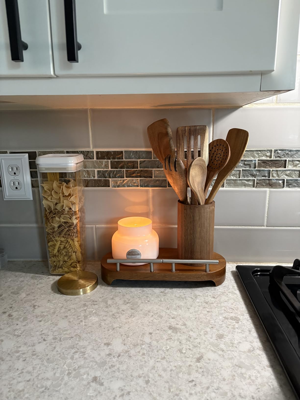 Wooden Spoons for Cooking - 8-Piece Wooden Kitchen Utensil Set made of Natural Solid Wood Material-Includes Spoons, Spatulas, Ladles, Mixing Spoon and Utensil Holder, Valentine's Day Gifts customer photo 1