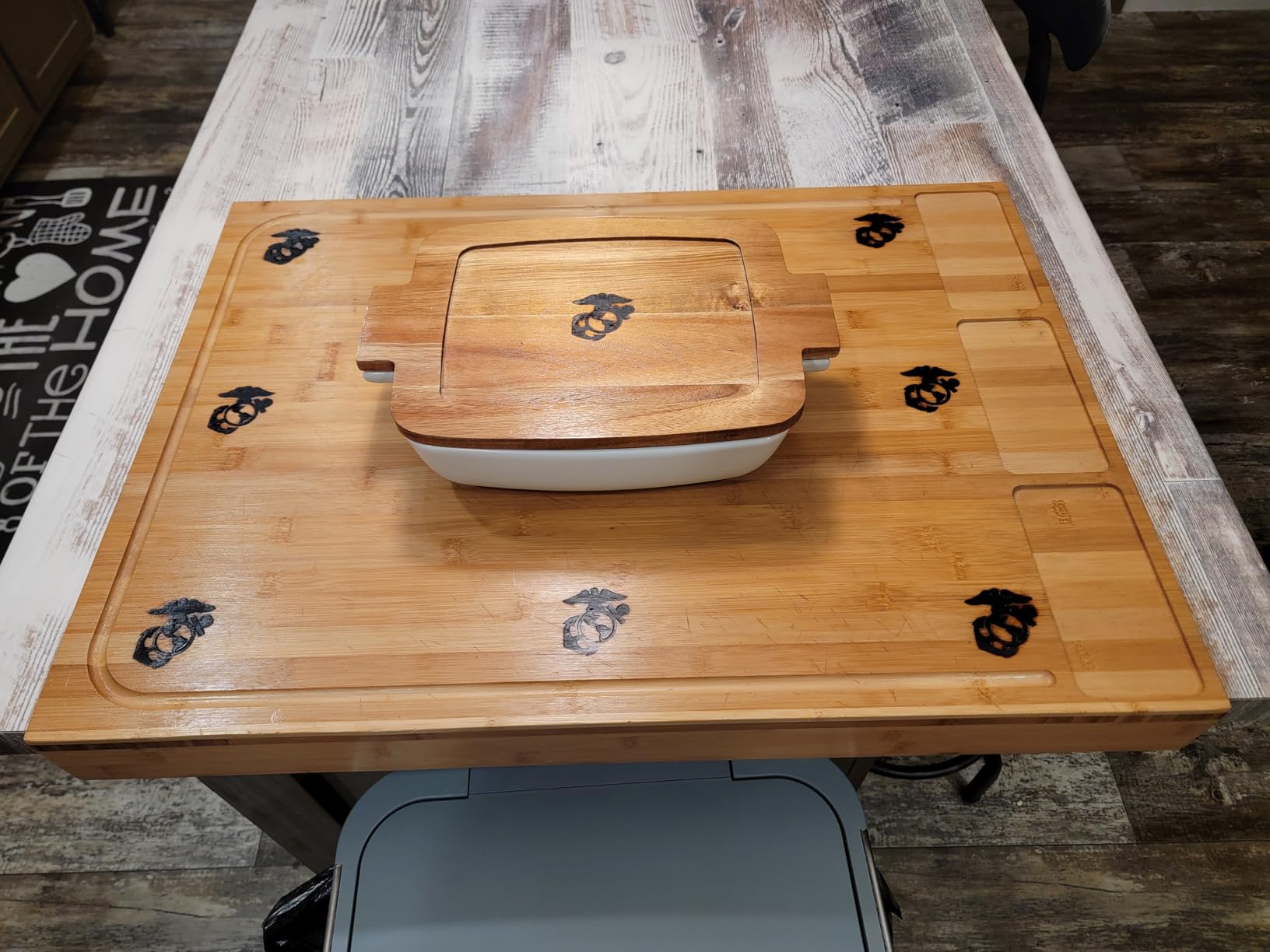 30 x 21 in Extra Large Bamboo Cutting Board, Stovetop Cover, Sink Cover, Noodle Board with Detachable Legs & Detachable Non-Slip Front Lip customer photo 2
