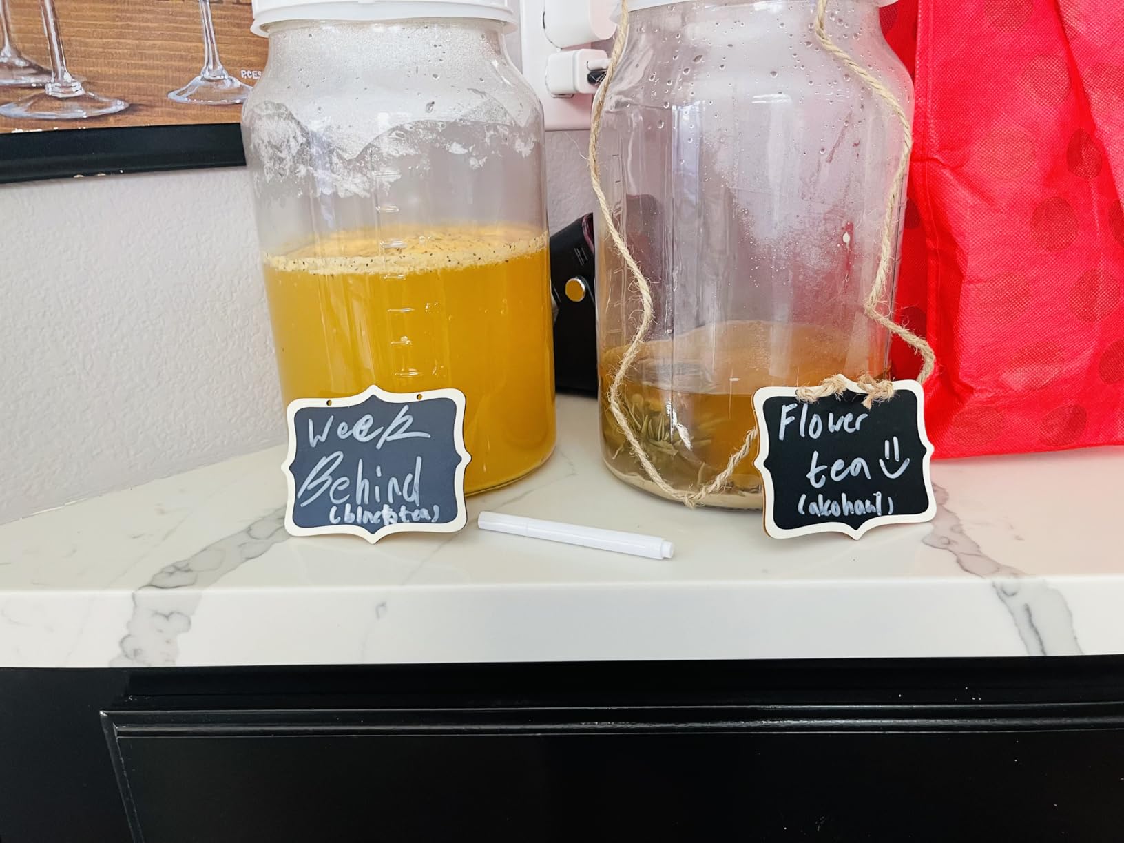 2 Pack 1 Gallon Large Fermentation Jars with 3 Airlocks and 2 SCREW Lids(100% Airtight Heavy Duty Lid w Silicone) - Wide Mouth Glass Jars w Scale Mark - Pickle Jars for Sauerkraut, Sourdough Starter customer photo 2