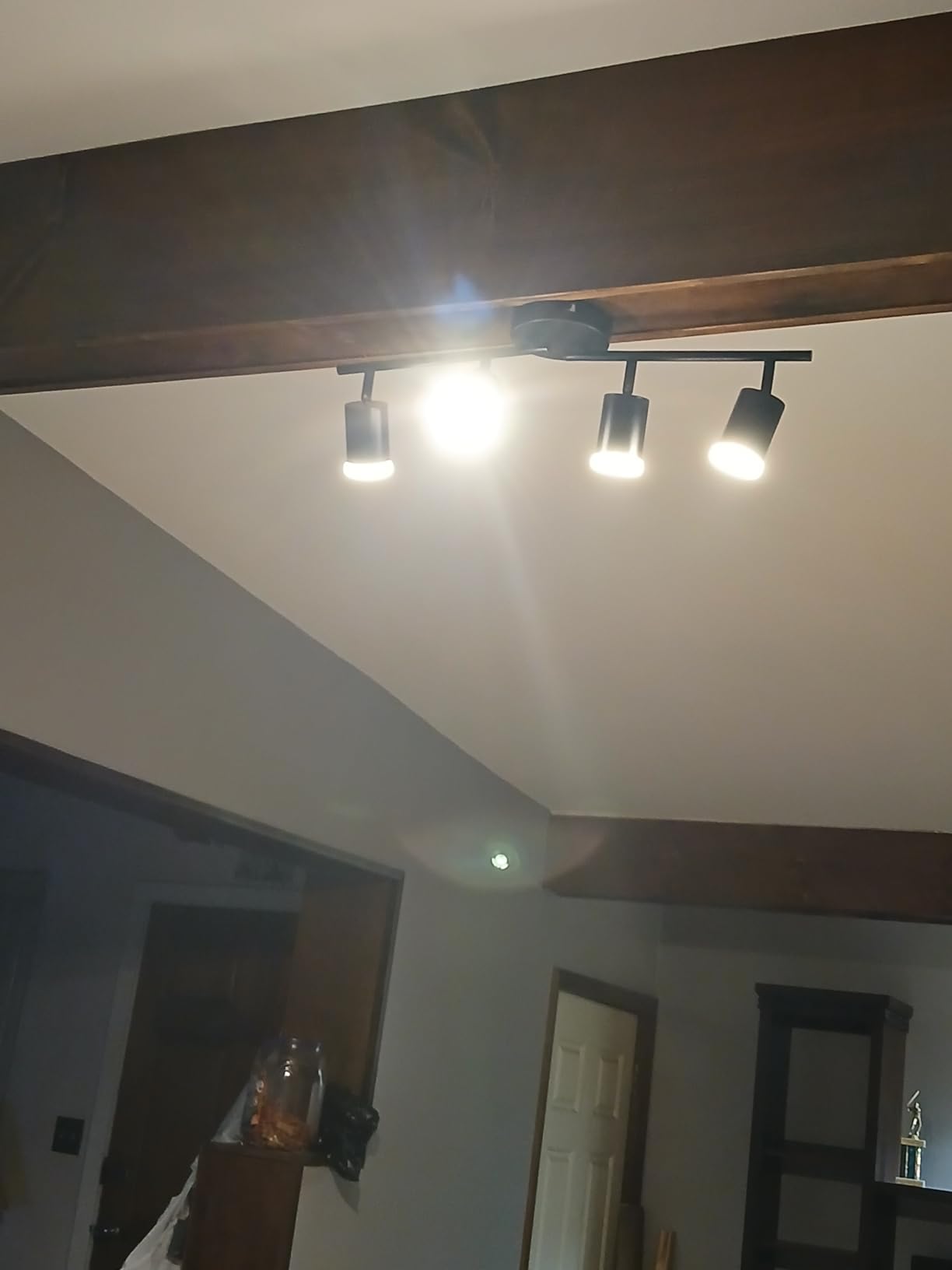Bojim 6 Light Black Track Lighting Kit, Modern LED Track Lighting Fixtures Ceiling, Flexibly Rotatable LED Light Head with Acrylic Ring, Kitchen Ceiling Track Light (GU10, Bulbs Not Included) customer photo 2