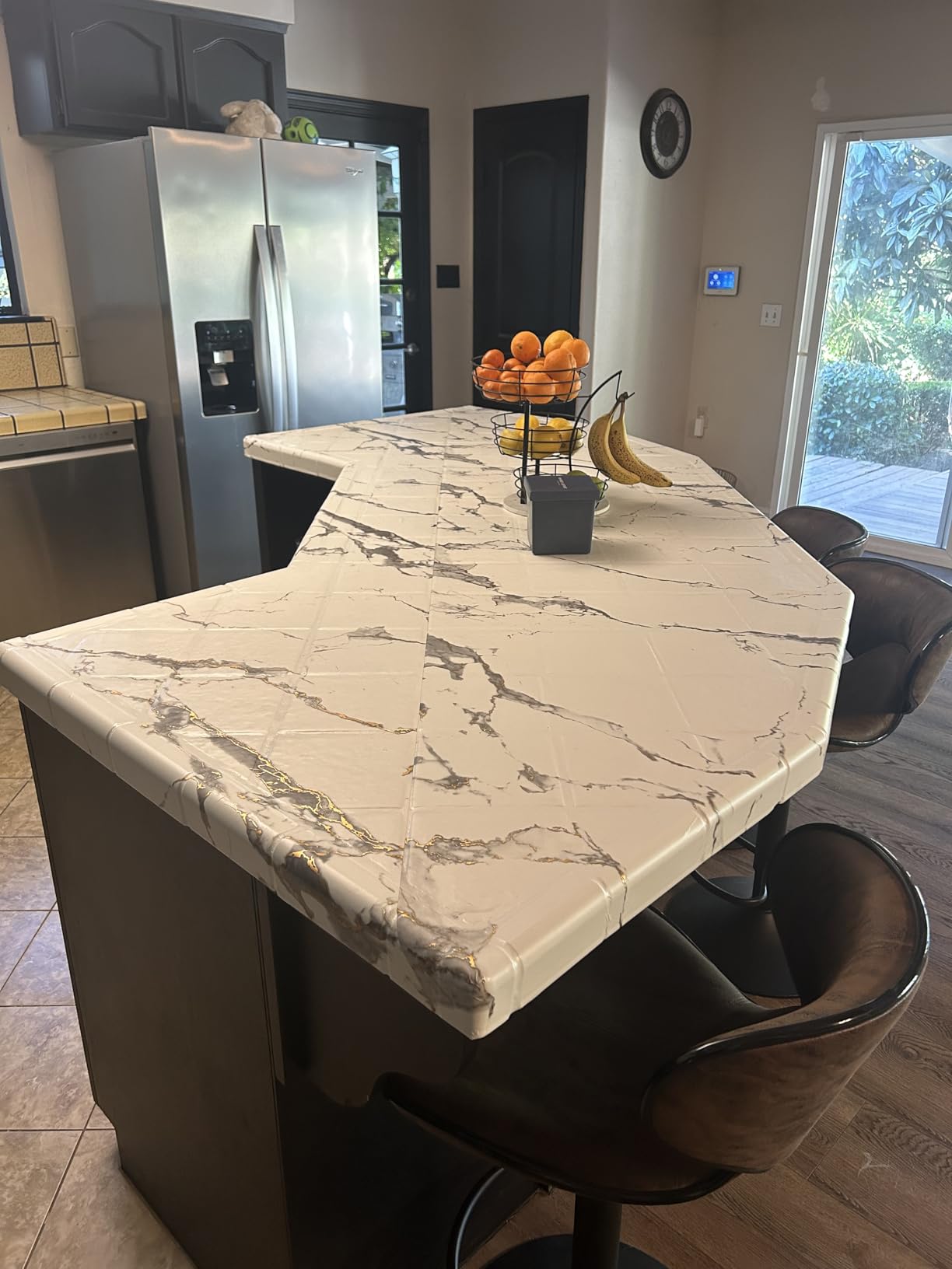 LACHEERY Thick White Marble Contact Paper for Countertops Waterproof Contact Paper Peel and Stick for Cabinets Removable Matte Gold Grey White Marble Wallpaper for Kitchen Bathroom Counter 15.8