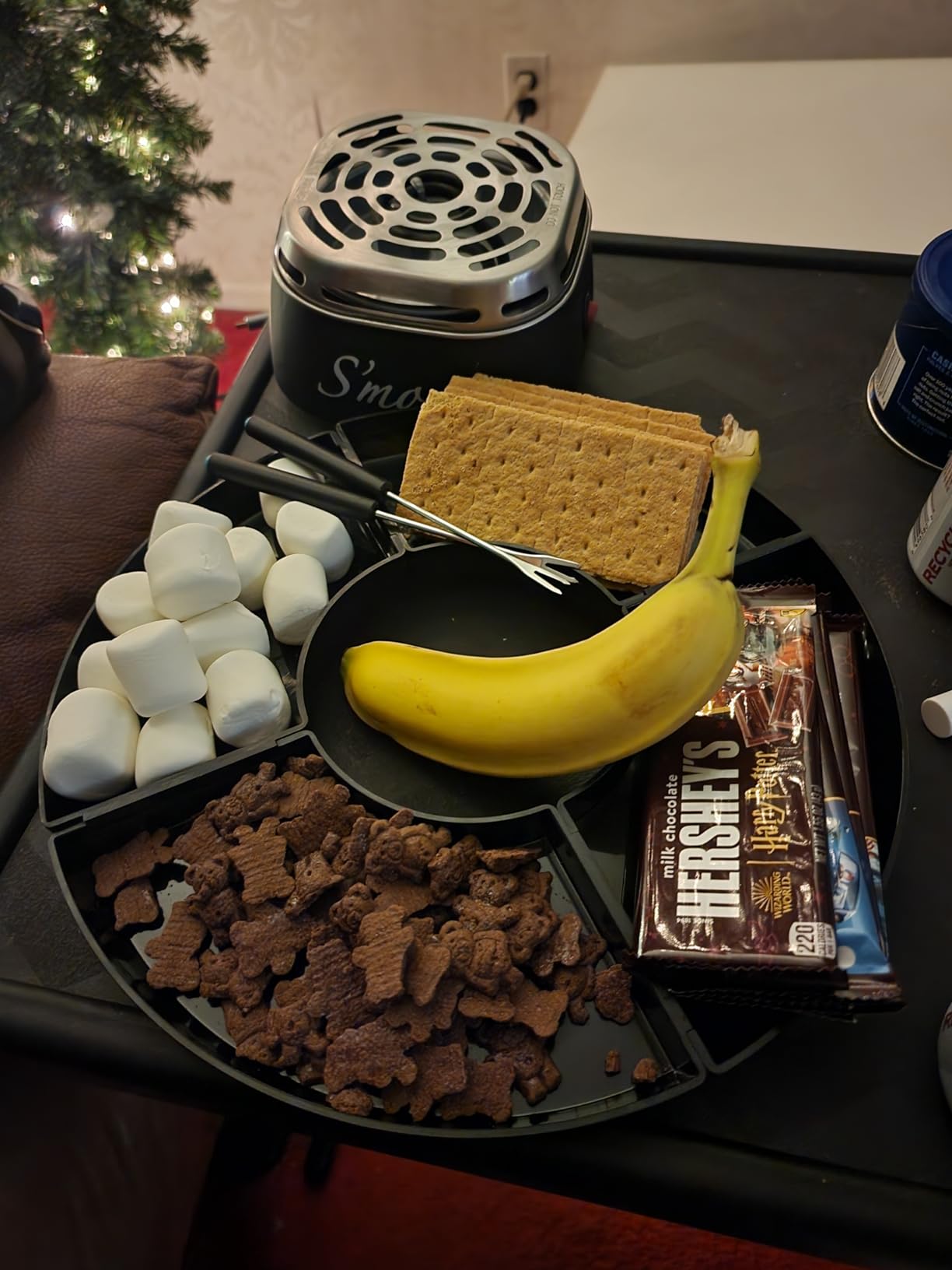 Nostalgia Tabletop Indoor Electric S'mores Maker - Smores Kit With Marshmallow Roasting Sticks and 4 Trays for Graham Crackers, Chocolate, and Marshmallows - Movie Night Supplies - Black customer photo 2