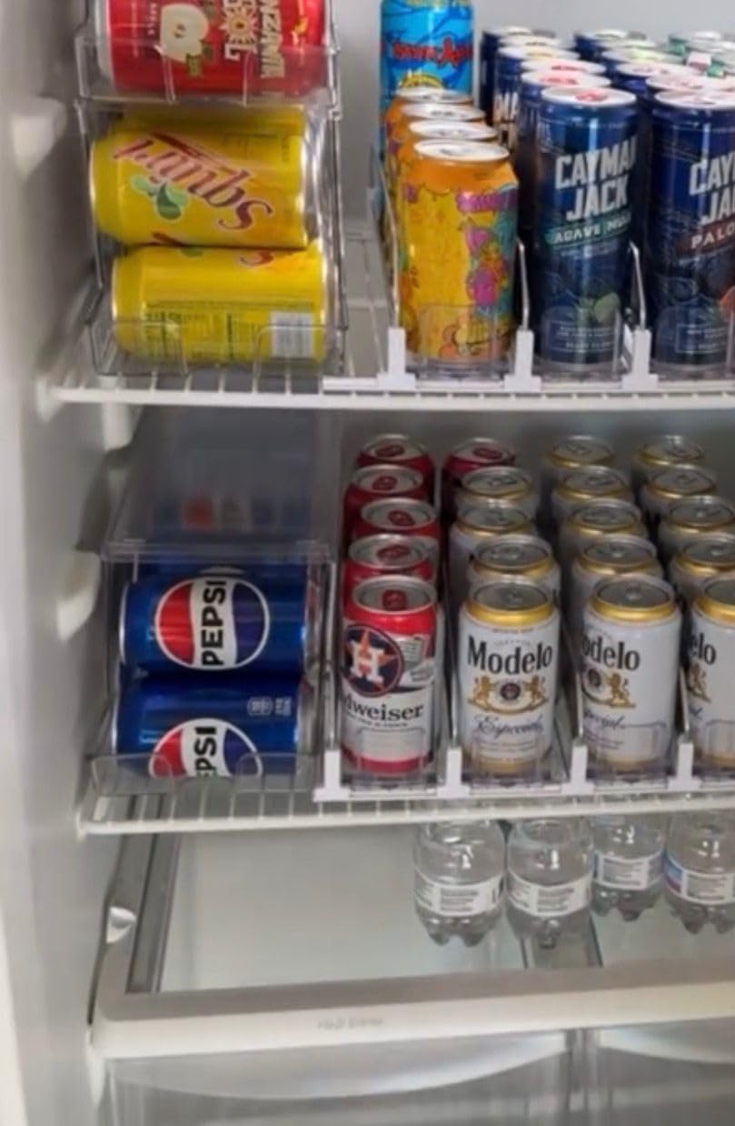 ClearSpace Soda Can Organizer & Soda Can Dispenser for Refrigerator - Fridge Organizer & Stackable Drink Organizer for Fridge or Refrigerator - Holds 12 Cans Each, BPA Free - 2 Pack customer photo 1
