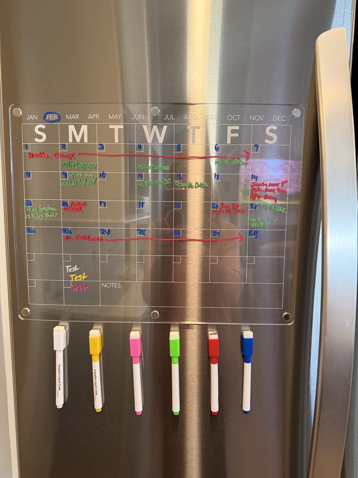 Acrylic Magnetic Meal Planner Menu Board for Kitchen Fridge w/ 8 Markers, Clear Refrigerator Weekly Dry Erase Calendar Planning Noteboard customer photo 1