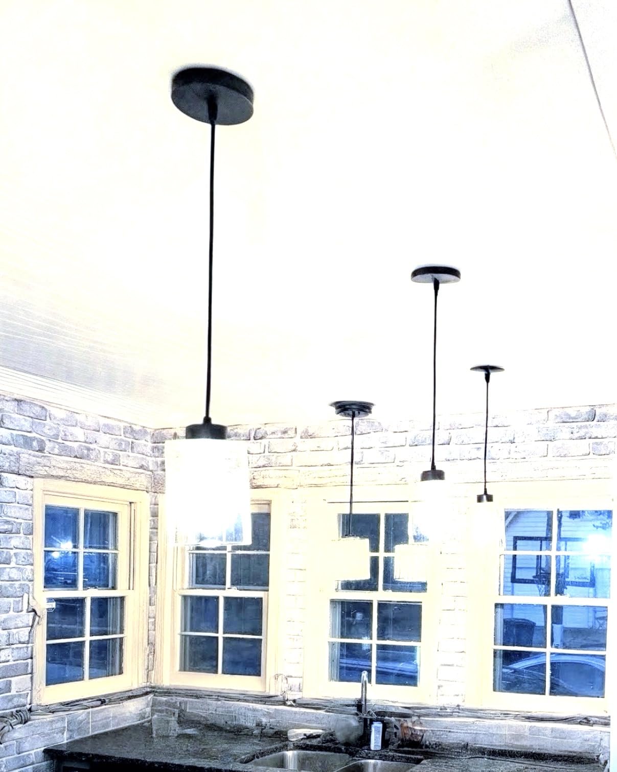 Black Flush Mount Ceiling Light Fixtures, 2-Light Ceiling Mount for Farmhouse with Seeded Glass Lampshade, Industrial Flush Mount Light Fixture Farmhouse for Hallway, Kitchen, Entryway and Foyer customer photo 1