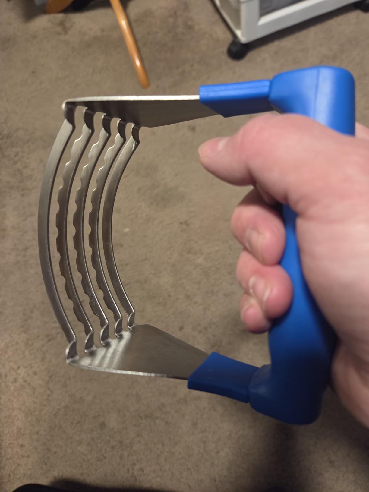 Pastry Cutter Tool - Heavy Duty Stainless Steel Pastry Blender, Comfortable Handle, Dishwasher Safe, Perfect Flaky Pie Crust & Biscuits - Blue customer photo 1