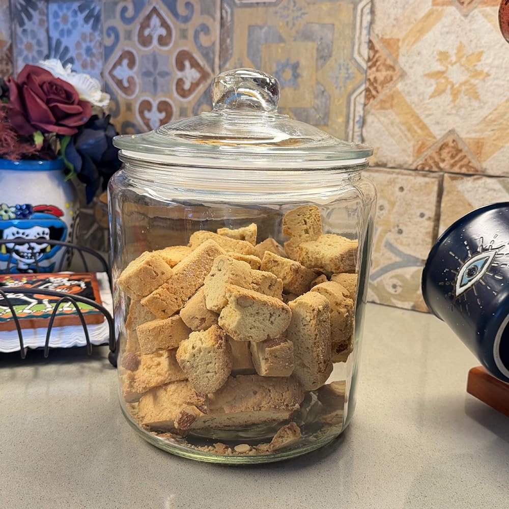 1 Gallon Glass Canister, Cookie Jar & Candy Jar with Airtight Lid, Large Food Storage Container for Buffet, Coffee & Flour, Laundry Room Storage & Pantry customer photo 2