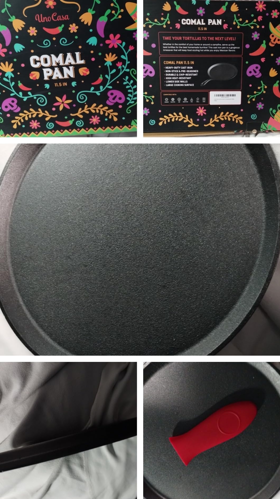 Uno Casa Cast Iron Comal Pan 11.5 Inch - Skillet for Roti, Tawa/Dosa Pan customer photo 2