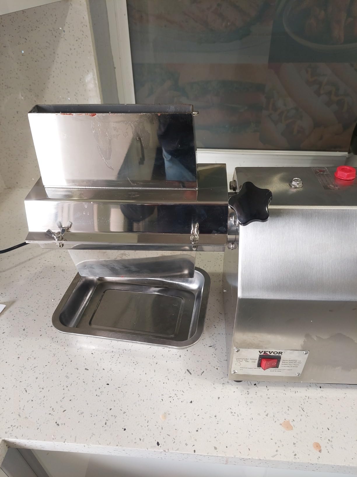 VEVOR Commercial Meat Tenderizer, Heavy Duty Stainless Steel Kitchen Tool with Handle, Meat Tong, and Cleaning Brush, 450W Electric Meat Tenderizer Machine customer photo 1