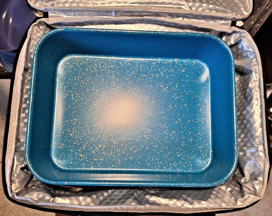 Food Warmer Electric Casserole Carrier - Large Heated Lunch Bag for Car Truck, 12V/24V/110V, Thermos for hot food for Potluck Cookouts Parties Picnic,Lasagna Lugger,Fits 9