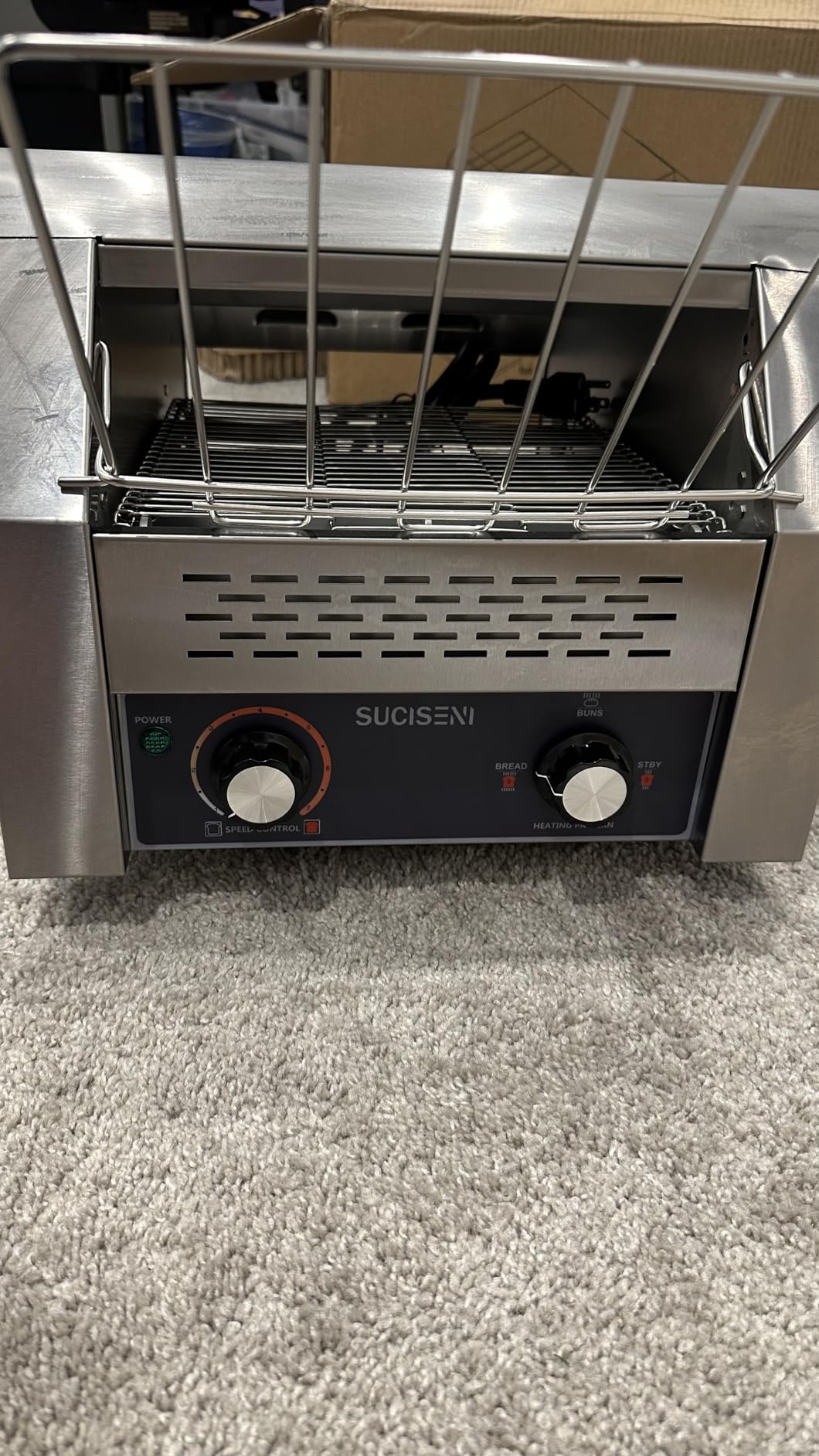 Commercial Toaster 300 Slices/Hour 1900W Heavy Duty Industrial Conveyor Toaster Stainless Steel Electric Oven with Dual Heating Tube 7-speed Adjustments for Bagel Croissant Restaurant Bakery Cafe customer photo 1