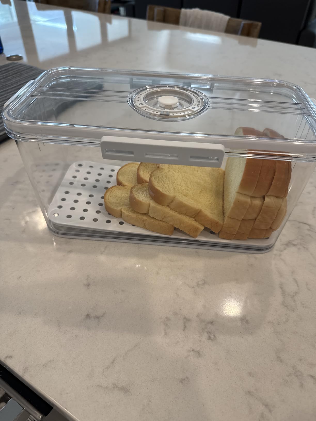 Bread Box Bread Boxes for Kitchen Counter Airtight, Time Recording Bread Storage Container with Lid, Bread Keeper for Homemade Bread, Toast, Bagel, Donut and Cookies, Grey customer photo 1