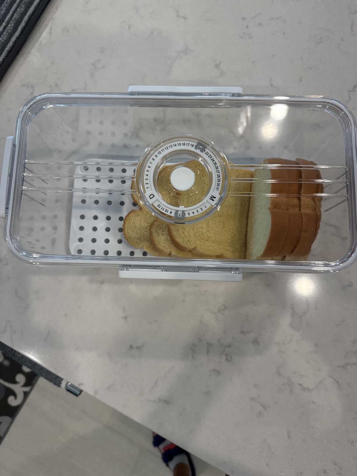Bread Box Bread Boxes for Kitchen Counter Airtight, Time Recording Bread Storage Container with Lid, Bread Keeper for Homemade Bread, Toast, Bagel, Donut and Cookies, Grey customer photo 2