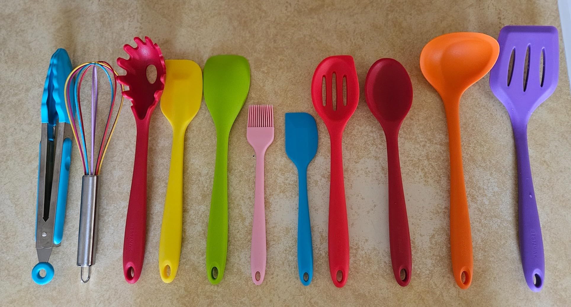 Kitchen Utensil Set - 11 Cooking Utensils - Colorful Silicone Kitchen Utensils - Nonstick Cookware with Spatula Set customer photo 2