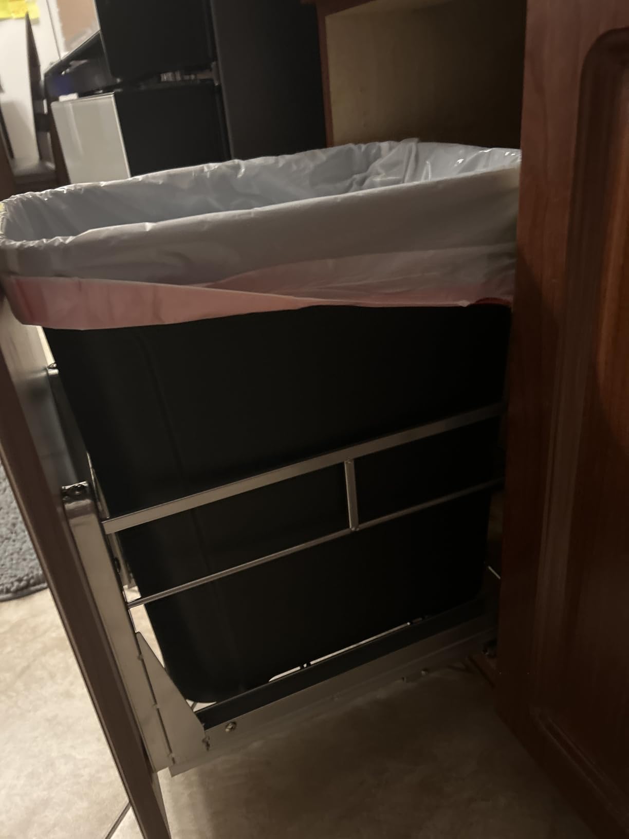 Insputer Pull Out Trash Can Under Cabinet with Soft-Close Slides, Heavy Duty Under Sink Trash Can Kit for Kitchen, Garbage Can Not Included, Requires Minimum Cabinets Opening 12