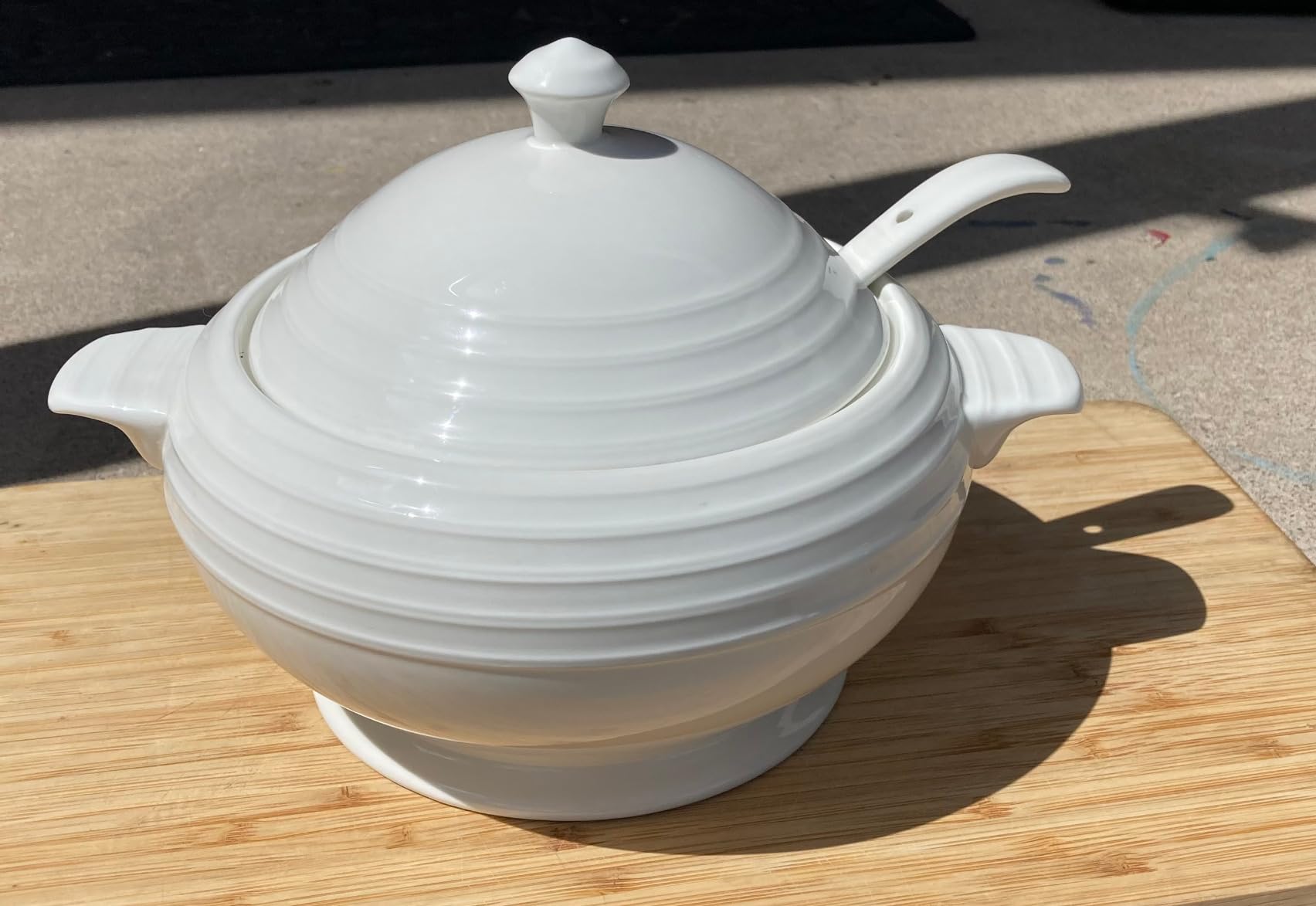 Casserole Dish with Serving Handles, 2.7 Qt soup Tureen With Lid and a 9.4-inch Spoon, for Dinner and Party Microwave Safe 11.6 Inch customer photo 1