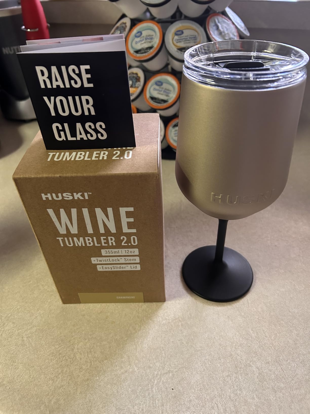 Huski Wine Tumbler 2.0 | Award-winning Design with Detachable Stem | Premium Stainless Steel Wine Glass with Lid | Triple Insulated Tumbler | 12oz customer photo 2
