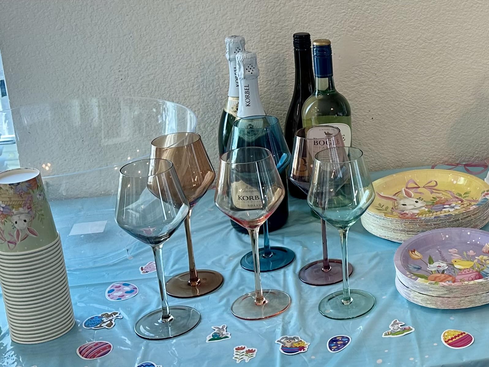 Colored Wine Glasses Set of 6-16OZ Colorful Wine Glass with Stem【HandBlown】 Muted Wine Glasses Colored Set,Wine Gifts for Party,Home Deco customer photo 1