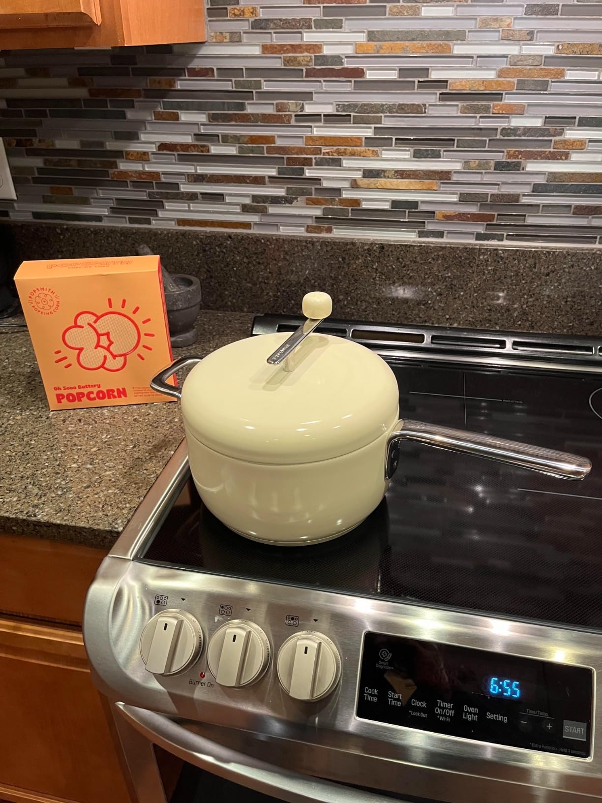 Popsmith Popcorn Popper in Butter - 6 Quart Stovetop Popcorn Machine - Stainless Steel Popcorn Maker customer photo 2
