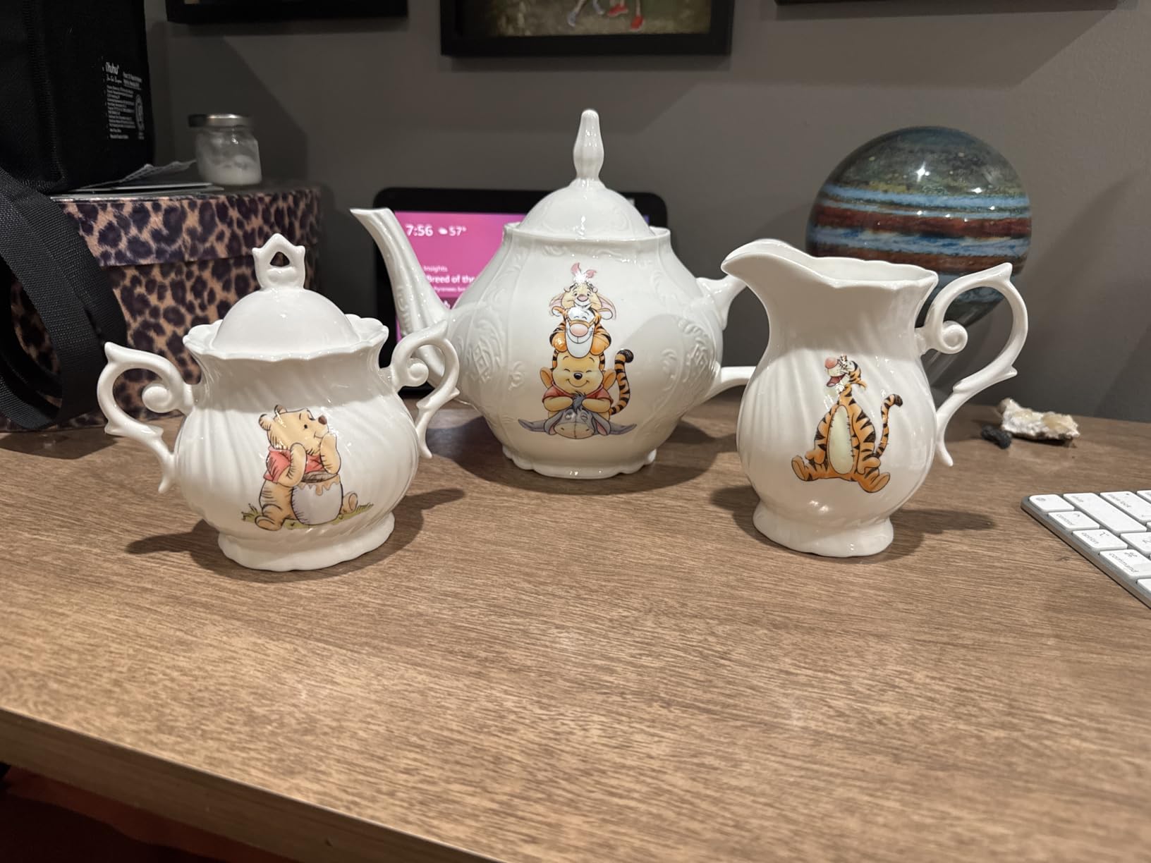Sugar and Creamer Set Ceramic, Creamer Pitcher and Sugar Bowl with Lid, Creamer Pitcher with Handle, Sugar Cube Dish Coffee or Tea (White) customer photo 2