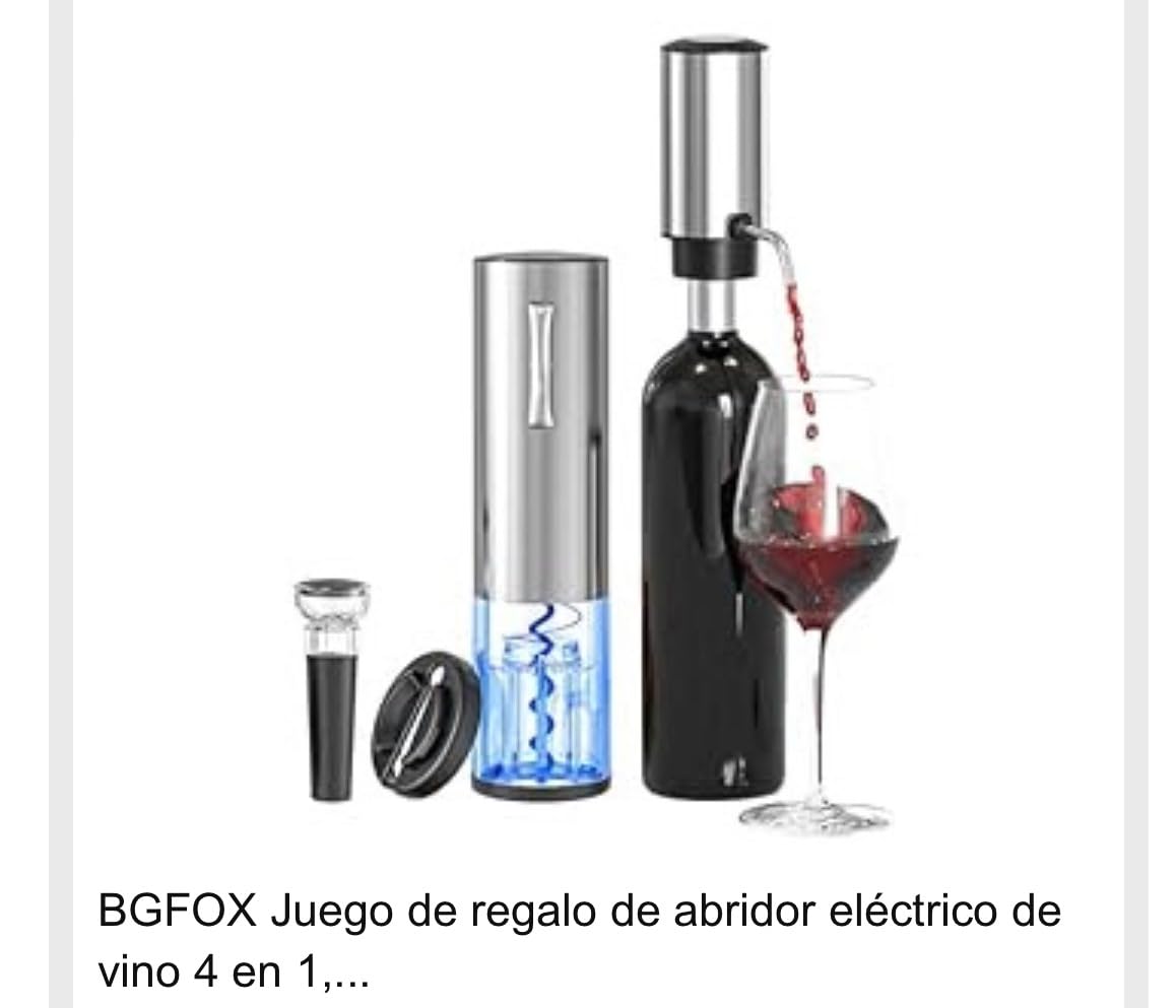 4-in-1 Rechargeable Electric Wine Opener Wine Aerator Gift Set with Electric Wine Decanter, Wine Stopper, Foil Cutter, Automatic Electric Wine Bottle Opener customer photo 1