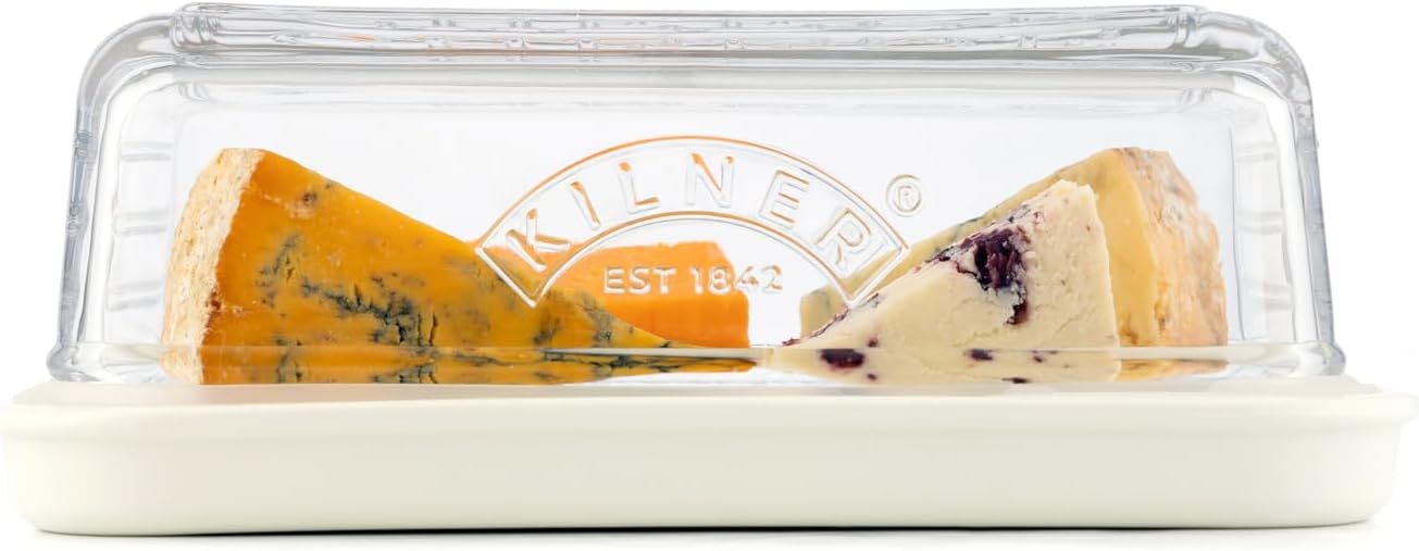 Kilner Cheese Store Airtight Cheese Storage, Removable Silicone Seal for Breathable Storage, Ceramic Serving Base, Dishwasher Safe Glass Lid customer photo 1
