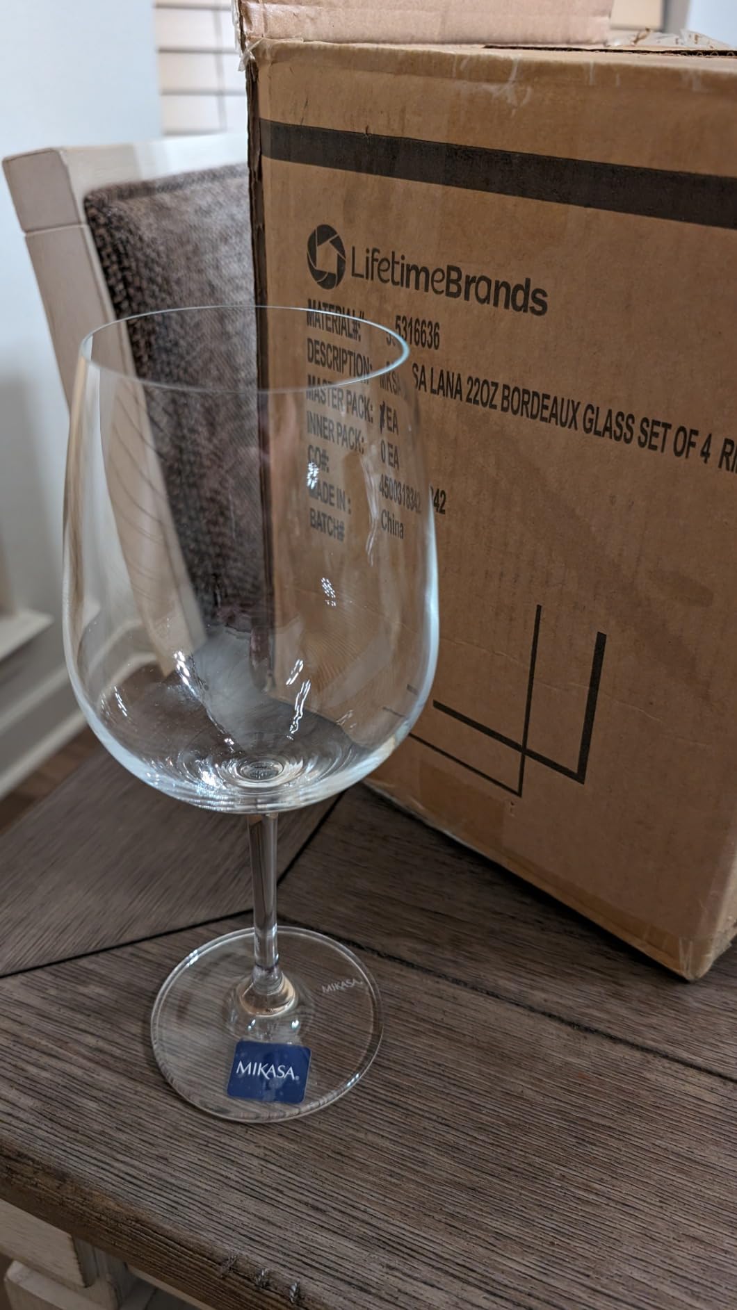 Mikasa Lana Bordeaux Red Wine Glasses, Set of 4, 22 Ounce, Clear customer photo 2