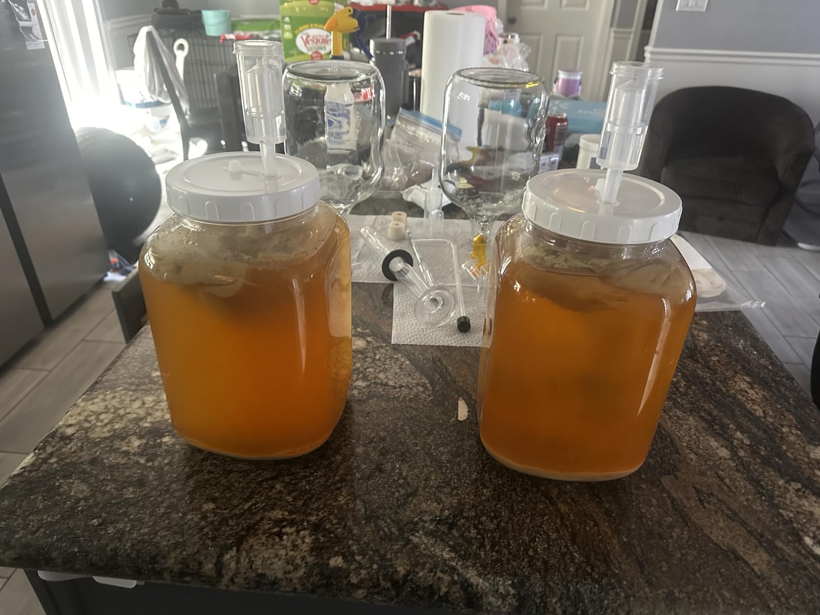 Folinstall 1.5 Gallon Large Fermentation Jars with 2 Airtight Lids and 3 Airlocks, Wide Mouth Glass Mason Jar with Scale Mark, 2 Pack customer photo 2