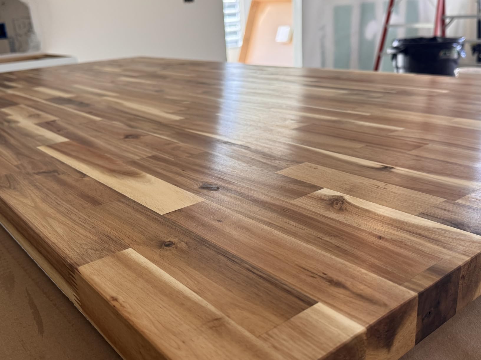 Acacia Butcher Block Countertop 72 x 36 x 1.5 Inches, Unfinished Solid Wood Table Top for DIY Desk Top, Workbench Top, Kitchen Countertop customer photo 1