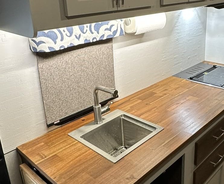 48 x 30 in. Solid Wood Table Top, Teak Stained Acacia Desktop for Standing Desk/Office Tabletop/Countertop, 1in. Thick customer photo 1