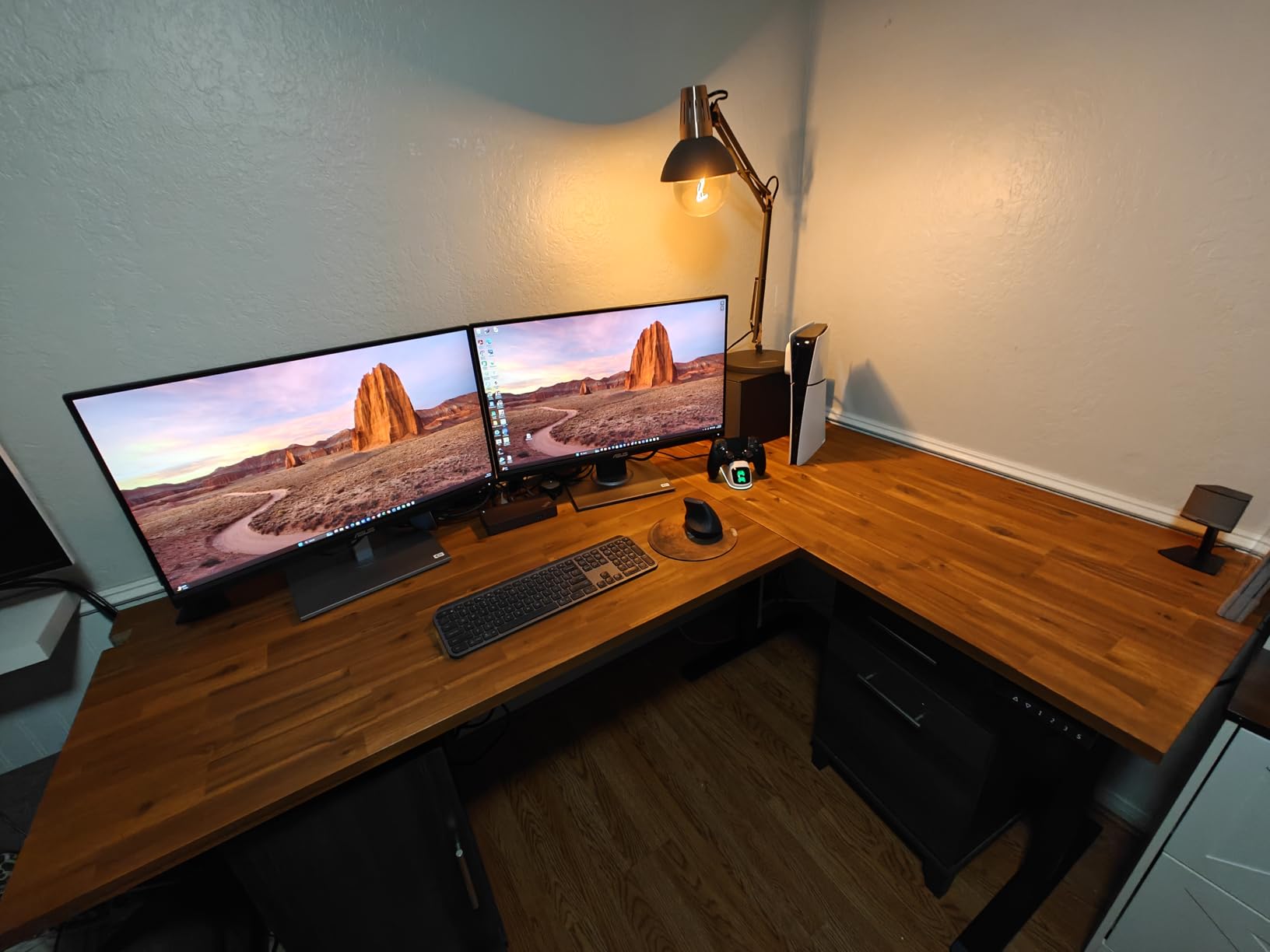 48 x 30 in. Solid Wood Table Top, Teak Stained Acacia Desktop for Standing Desk/Office Tabletop/Countertop, 1in. Thick customer photo 2